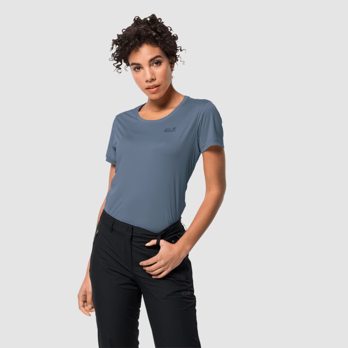 Jack Wolfskin Womens Tech T-shirt Blue 218394KMN